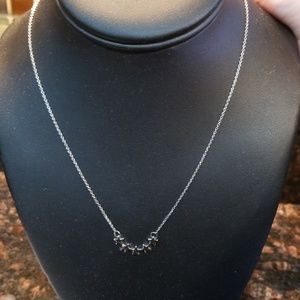 Silver 5 Star Necklace with dangle circle earrings